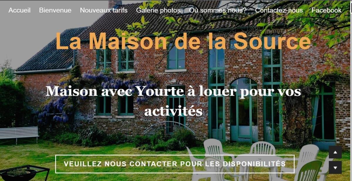 Le site Maison de la Source sur Strikingly