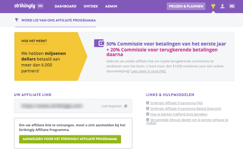 Opvallend affiliateprogramma