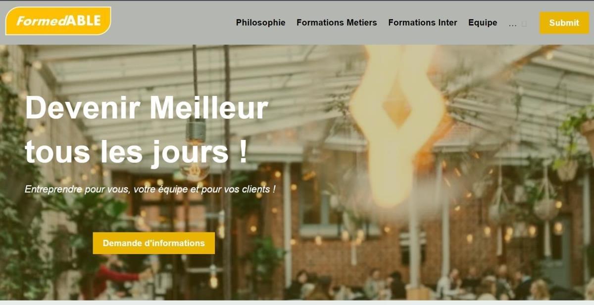 Le site Formedable sur Strikingly