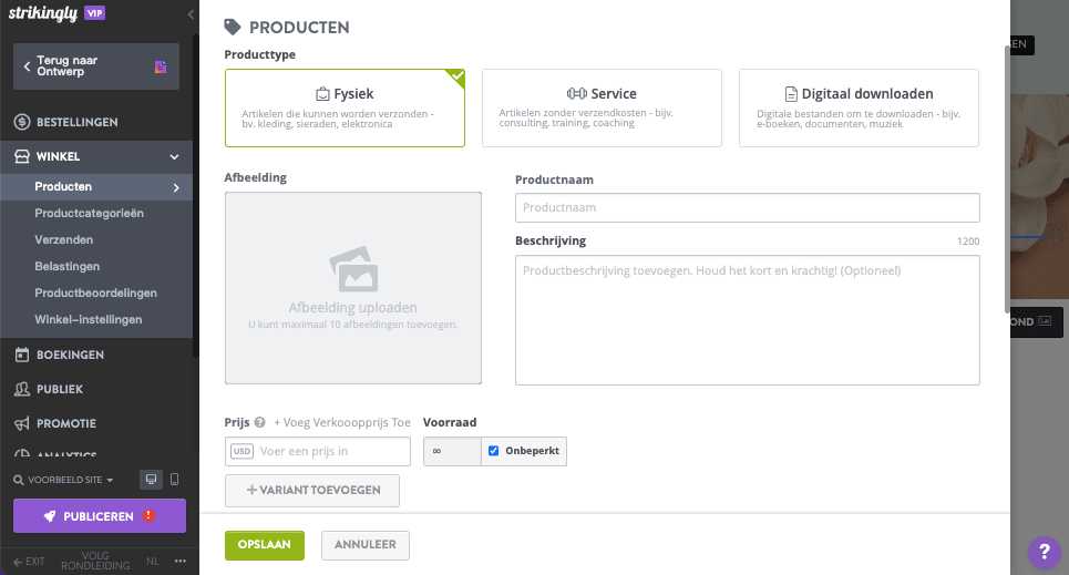 Opvallend digitale goederenwinkel