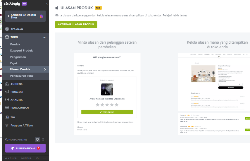 Fitur Ulasan Produk yang Mencolok