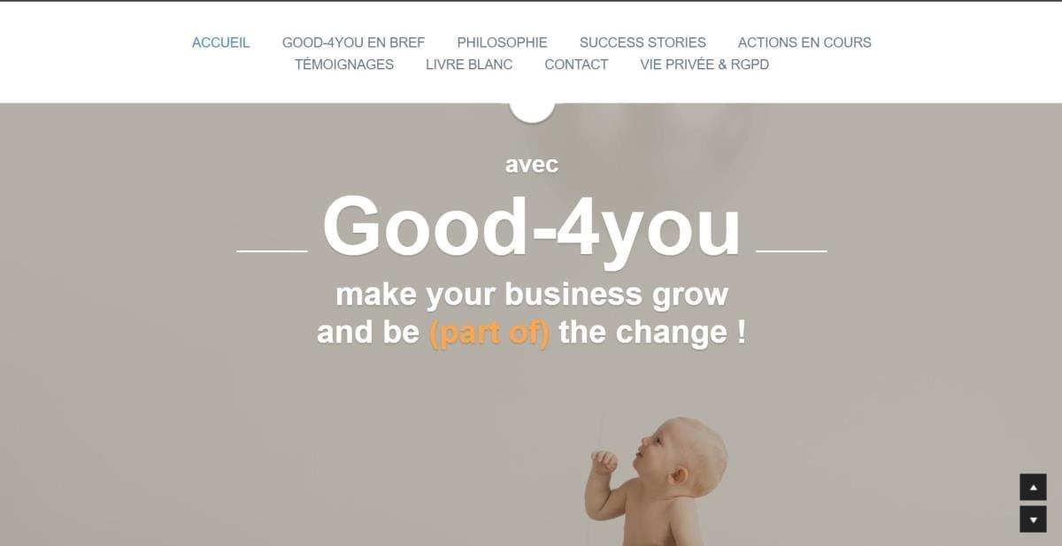 Le site Good4you Business sur Strikingly