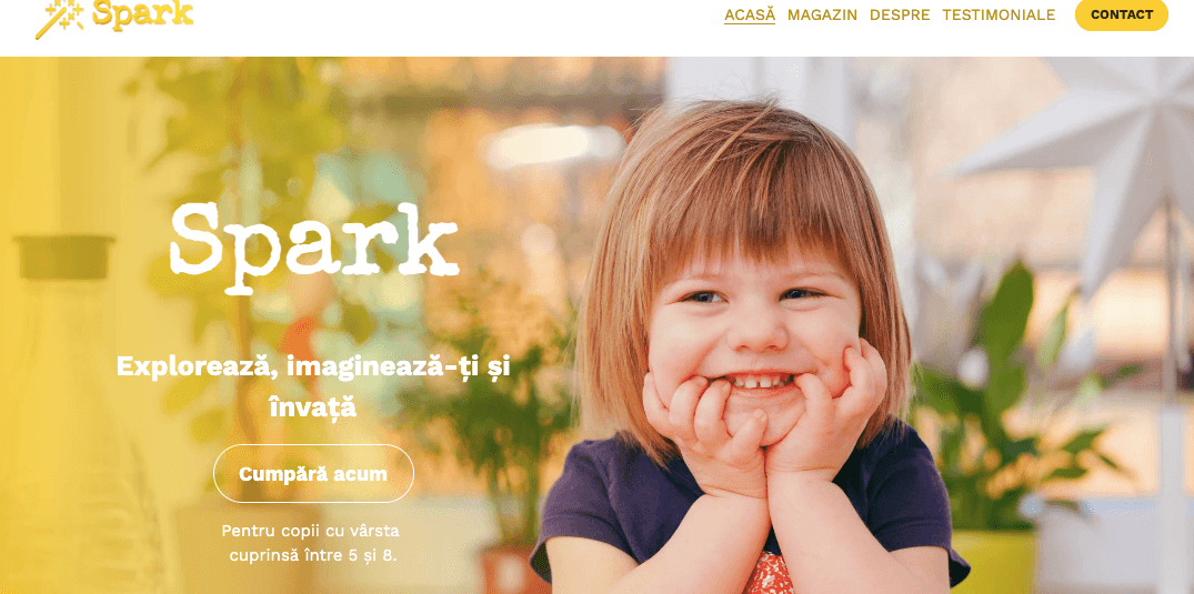 Șablon de magazin online Spark de la Strikingly