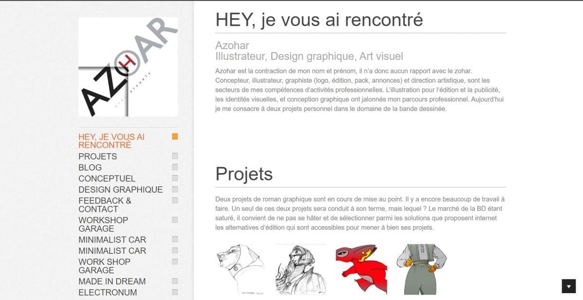 Le site Azohar sur Strikingly