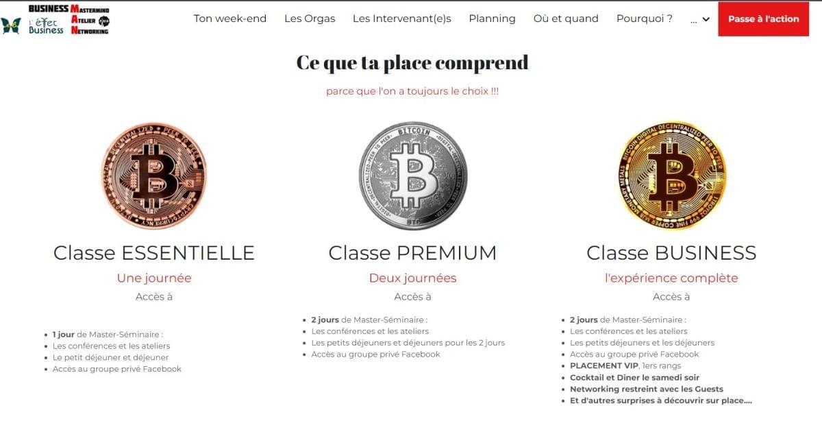 Le site Effet Businessman sur Strikingly