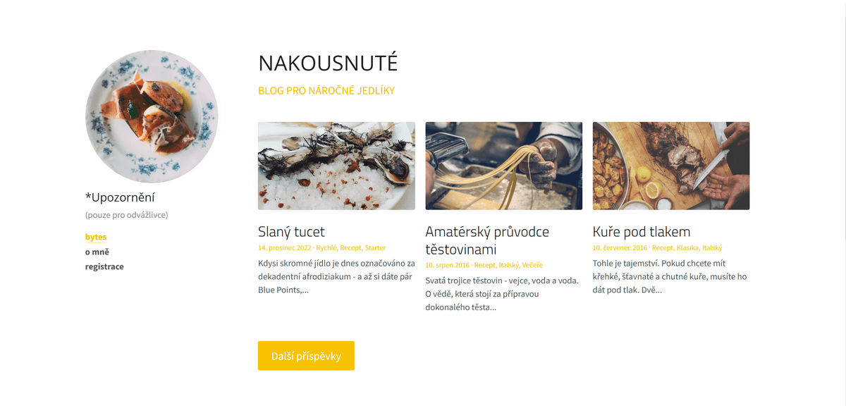 Nápadně - Šablona blogu velikosti Byte