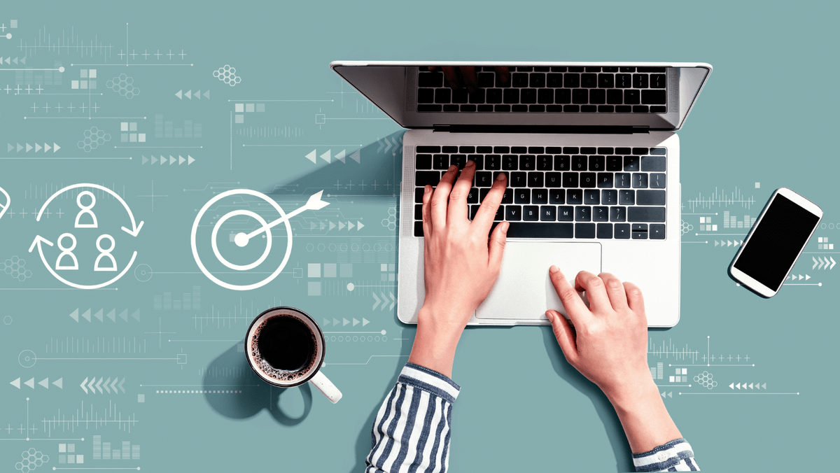 Content Entrepreneurship Concept with Person Holding a Laptop