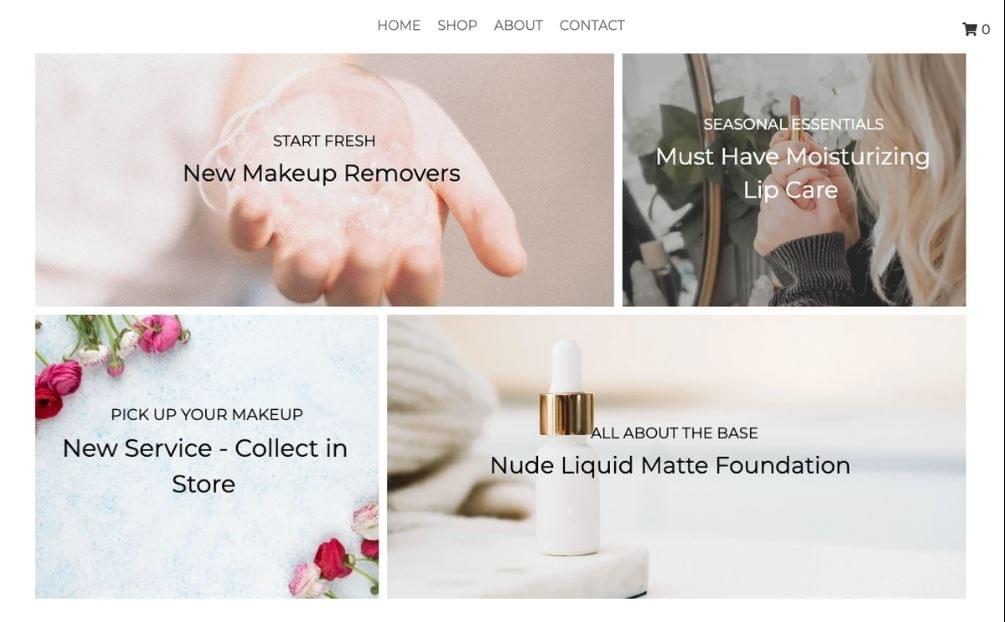 Exemple de site web de maquilleuse sur Strikingly