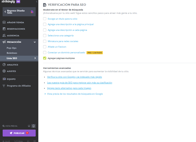Cómo crear un sitio web exitoso con Strikingly: optimice para SEO