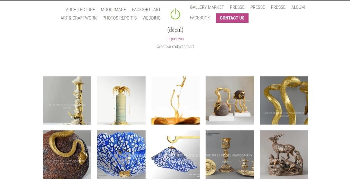 Le site Entre Terre Ciel sur Strikingly