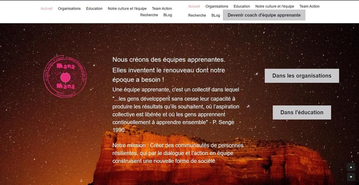 Le site Manamana sur Strikingly