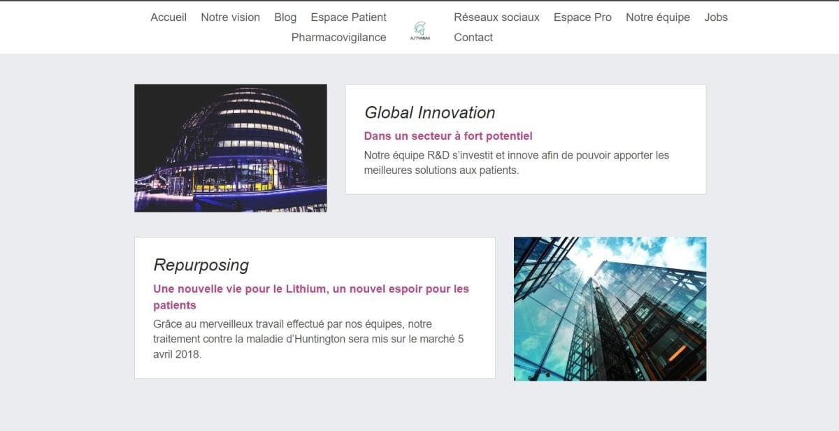 Le site Astyanax sur Strikingly