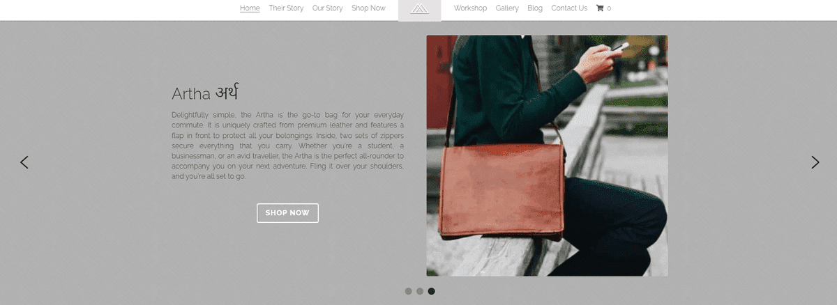 Site web Project Nomad în Strikingly