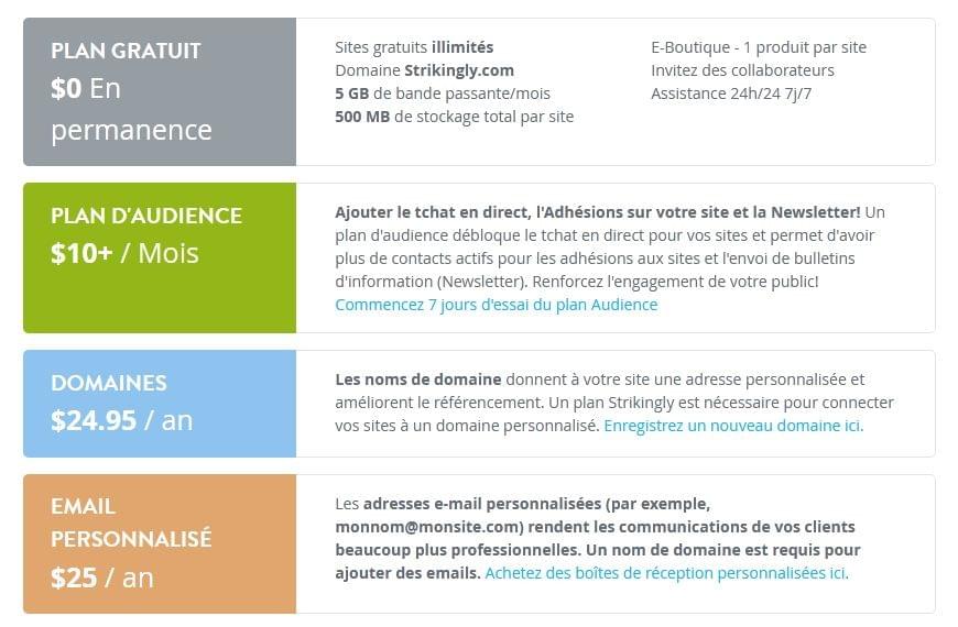 Hébergement web gratuit sur Strikingly