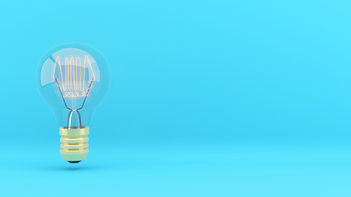 Light Bulb in Blue Background