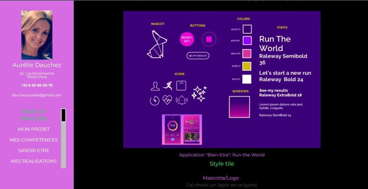 Le site Aurelie Dauchez Portfolio sur Strikingly