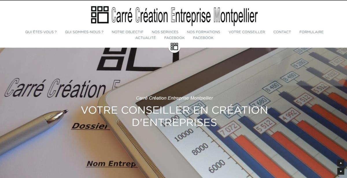 Le site Carre Creation Entreprise Montpellier sur Strikingly