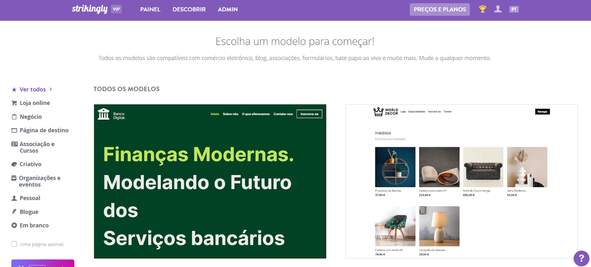 Evite o tempo de inatividade do site facilmente com o site Strikingly que você pode criar usando modelos