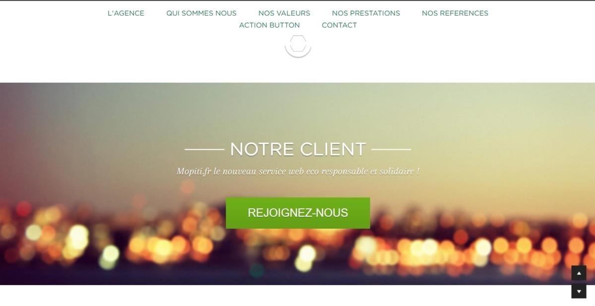 Le site Hexauce sur Strikingly