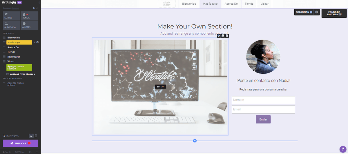 Crea tu propia sección de forma sorprendente