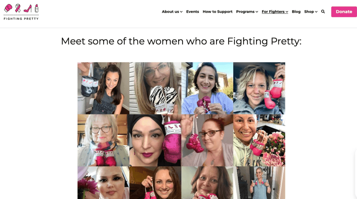 Ideas de contenido para sitios web n.° 3. Ideas convincentes para estudios de casos: Fighting Pretty