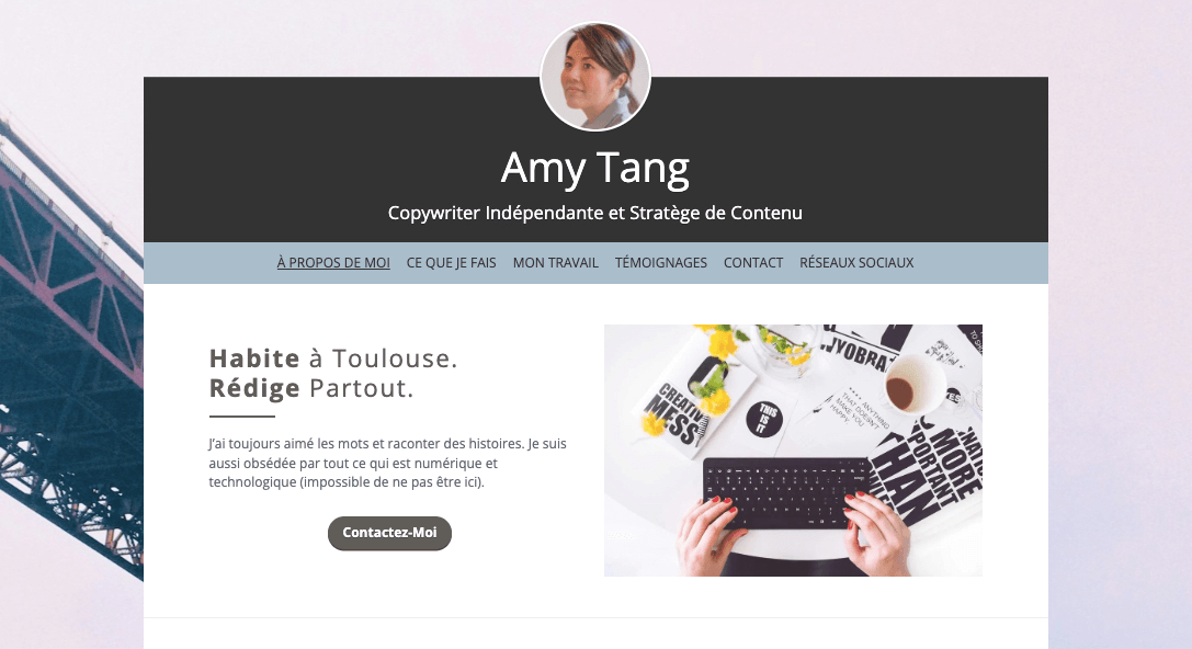 Modèle de Profil avec Bouton Call to Action