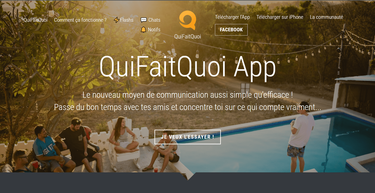 Le site Quifaitquoi sur Strikingly