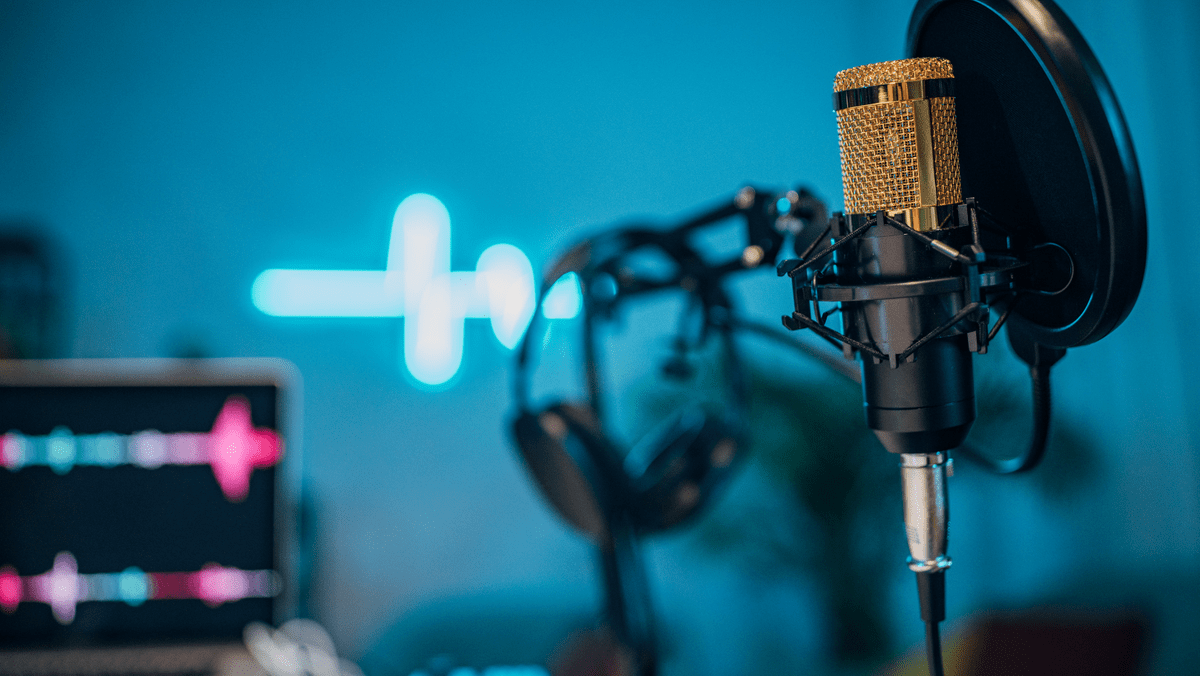 Podcast Microphone in a Studio