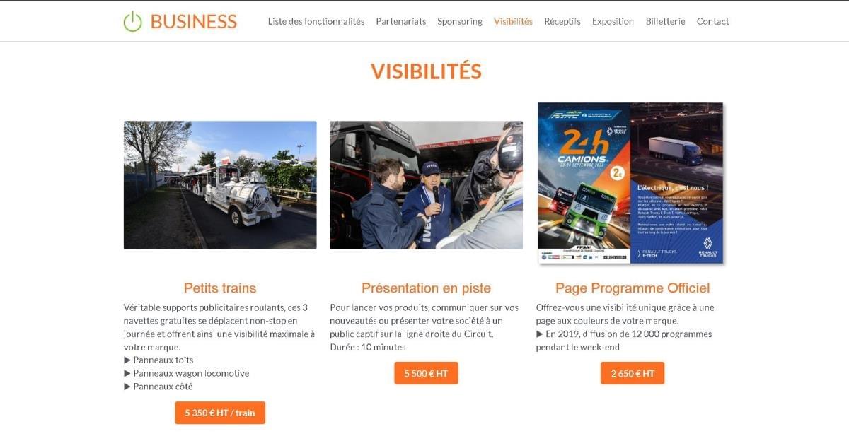 Le site 24 Heures Camions Business sur Strikingly