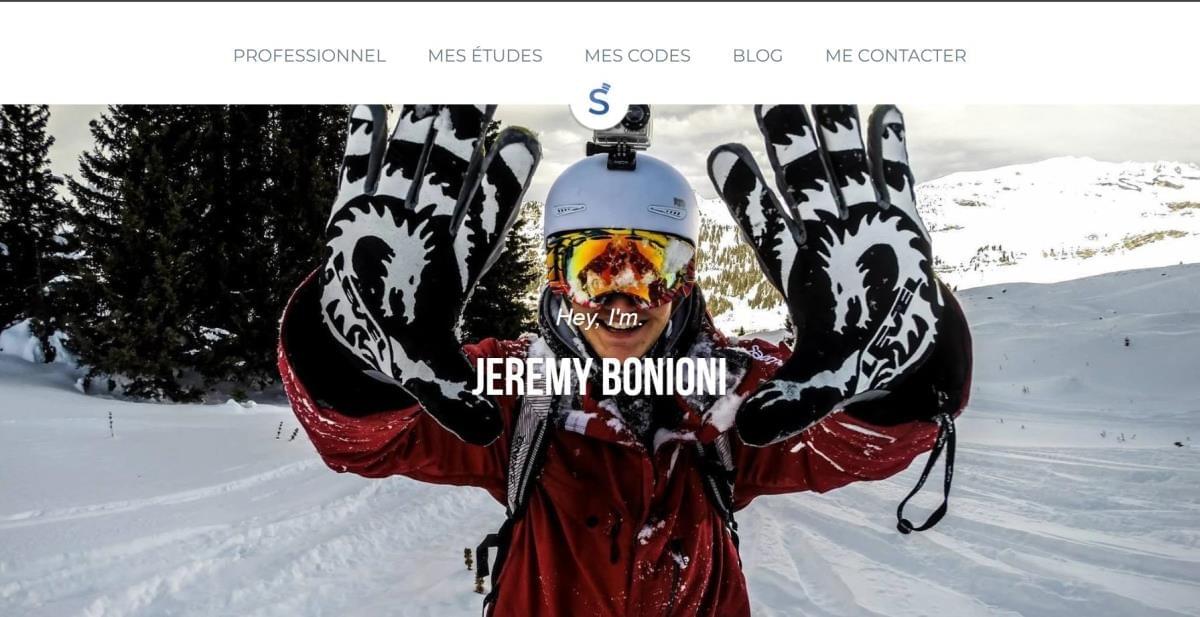 Le site Jeremy Site sur Strikingly