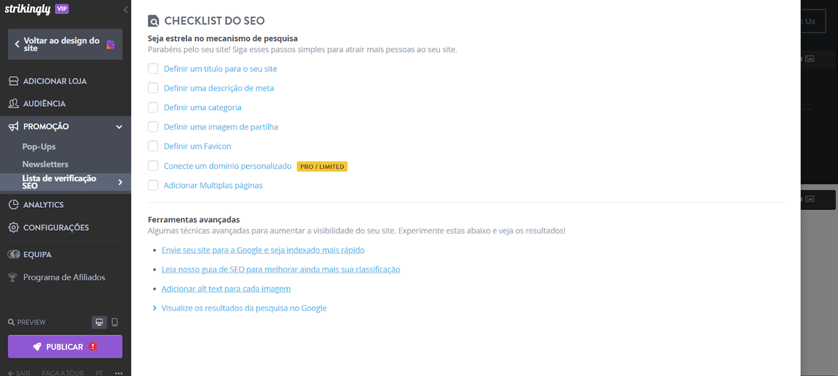 Além do design responsivo do site, ele garante uma melhor otimização para mecanismos de busca