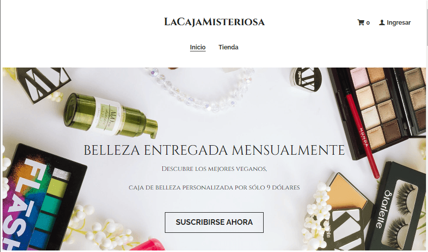 Plantilla de caja misteriosa de Strikingly