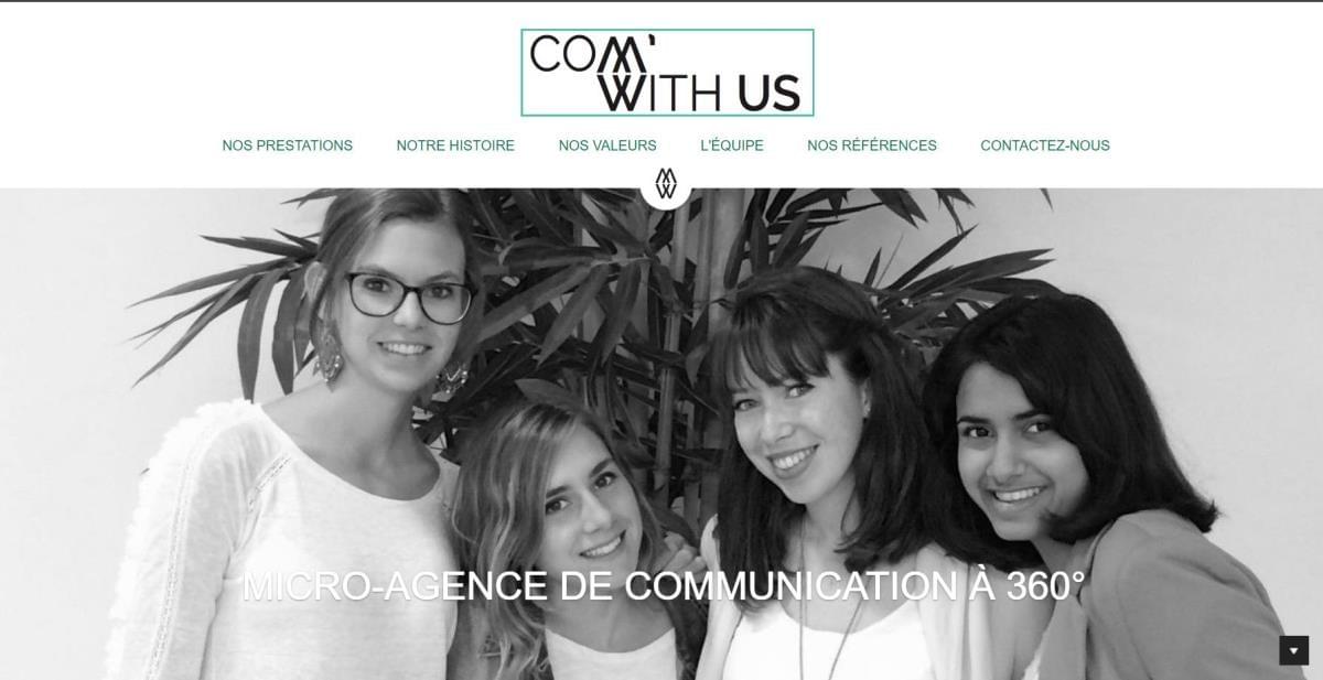 Le site Agence Come With Us sur Strikingly