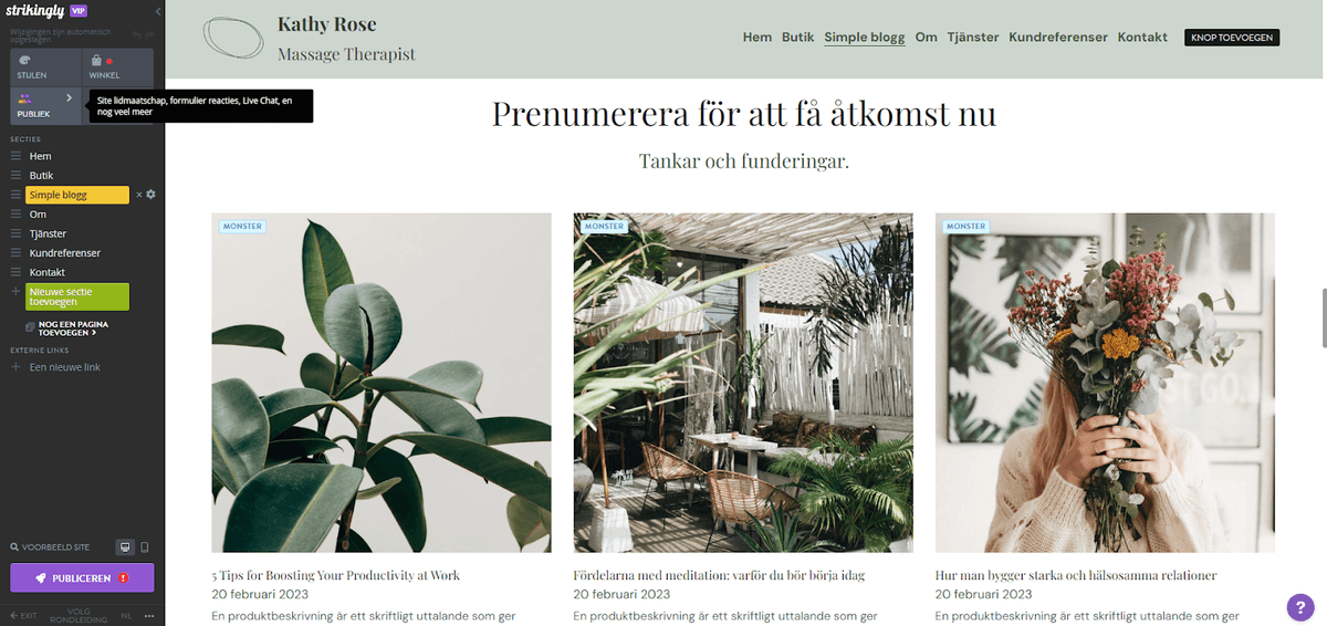  Stel je blogsectie in