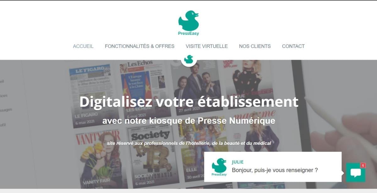 Le site Presseasy sur Strikingly