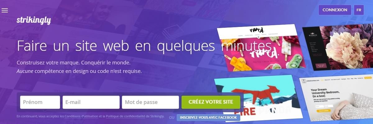 Accueil et Présentation de la Plateforme Strikingly