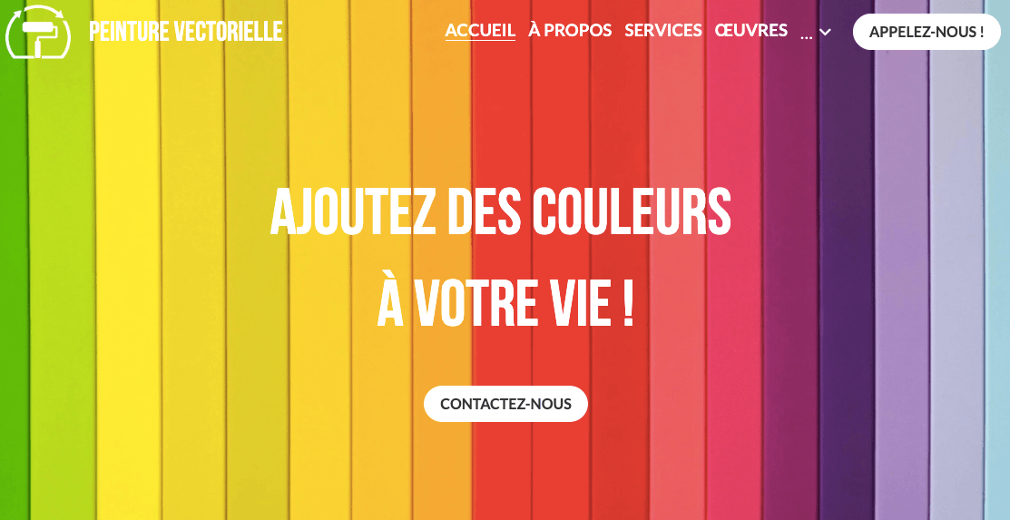 Modèle de peinture vectorielle avec bouton d'appel à l'action