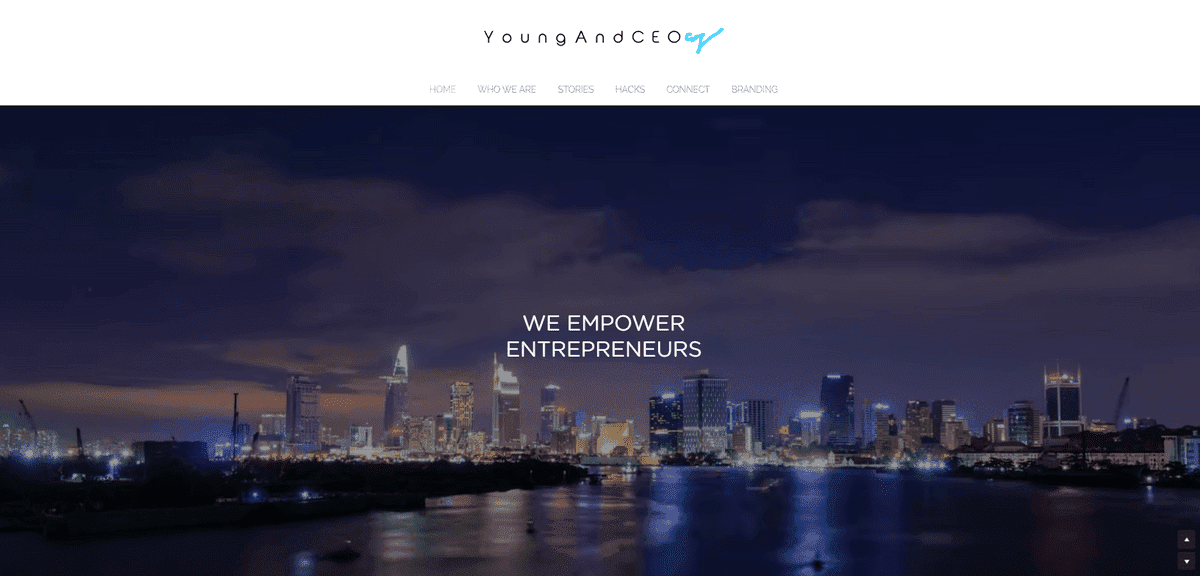 Platformă de comerț electronic tânăr și CEO cu Strikingly