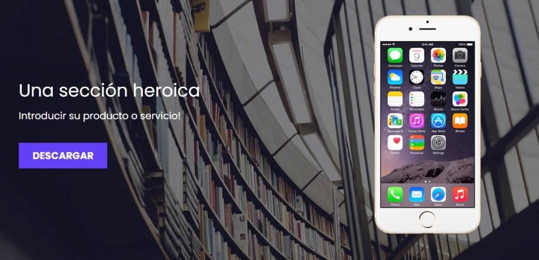 Seccion movil de Strikingly