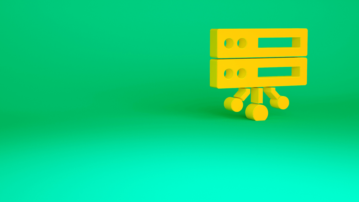 3D Rendering of Web Server in Green Background