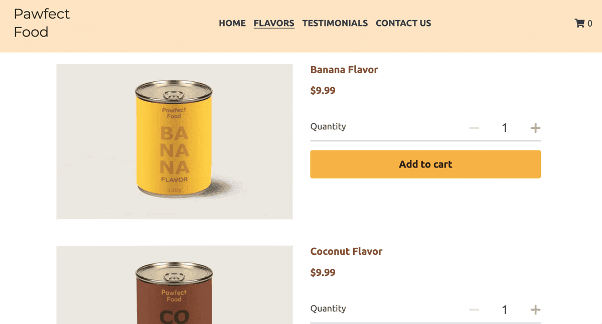 Plantilla de comida perfecta de Strikingly