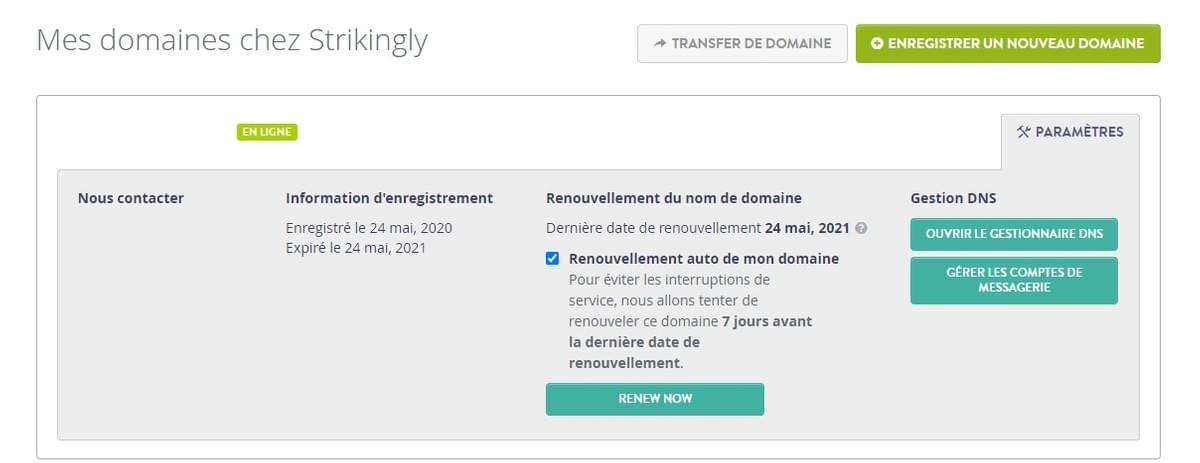 Enregistrement Domaine Gratuit Plateforme Strikingly