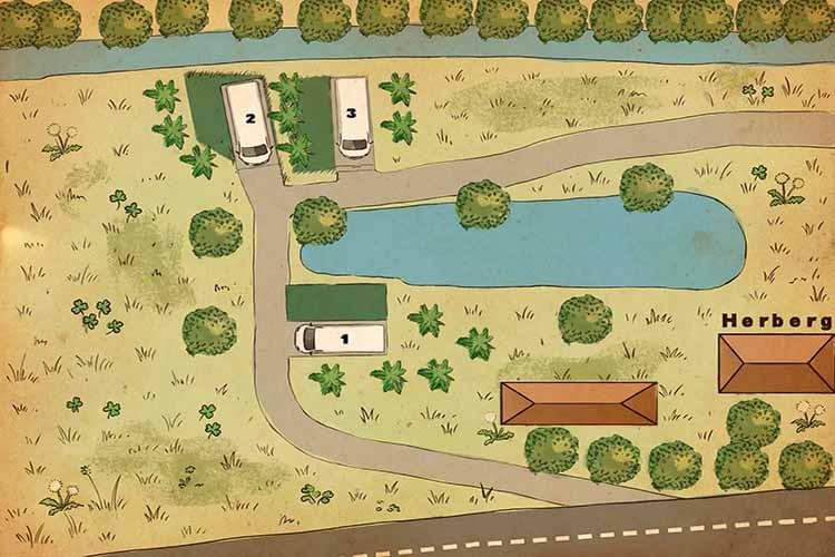 Foto van camper gasten bij vuurplaats herberg La Truite d'Argent  