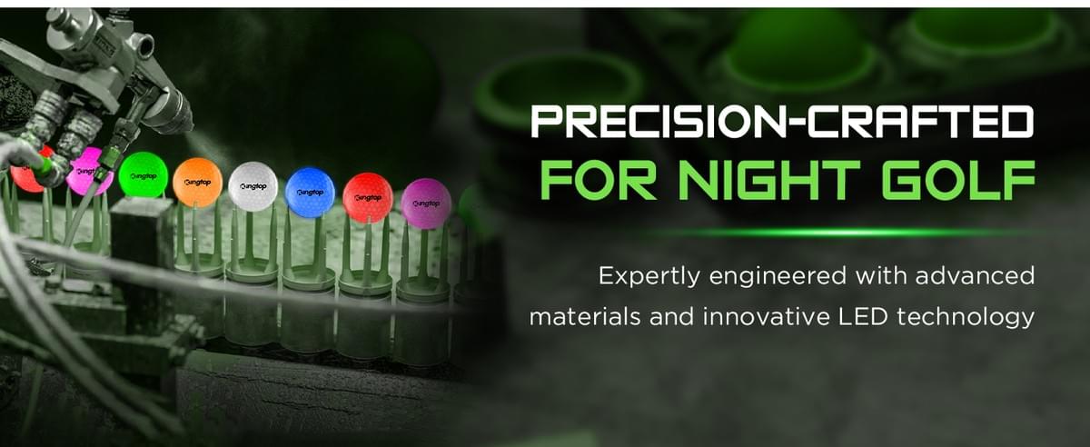 KINGTOP Upgraded Glow in The Dark Golf Balls - Super Bright Light Up LED Golf Ball - with Glow Golf 