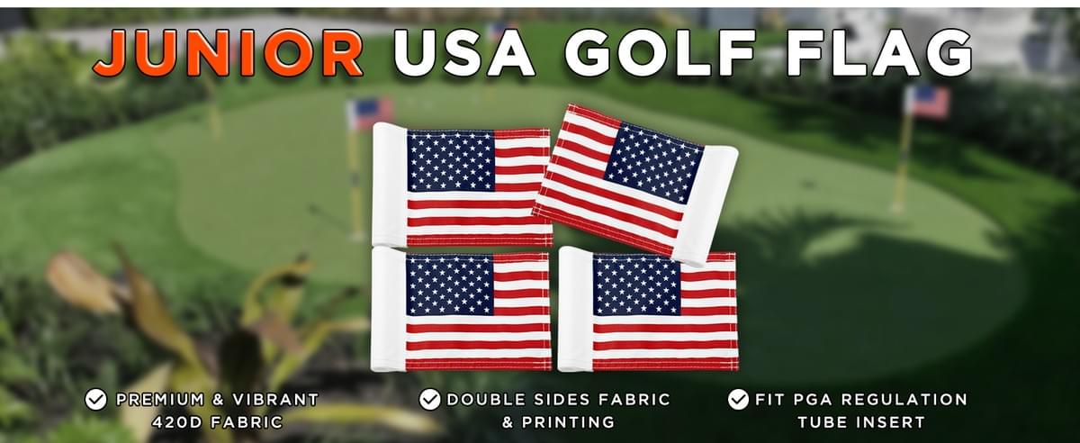 KINGTOP USA Golf Flag 8x6 Inch Premium Dual-Layer 420D Nylon, Double Sided American Pattern Printing