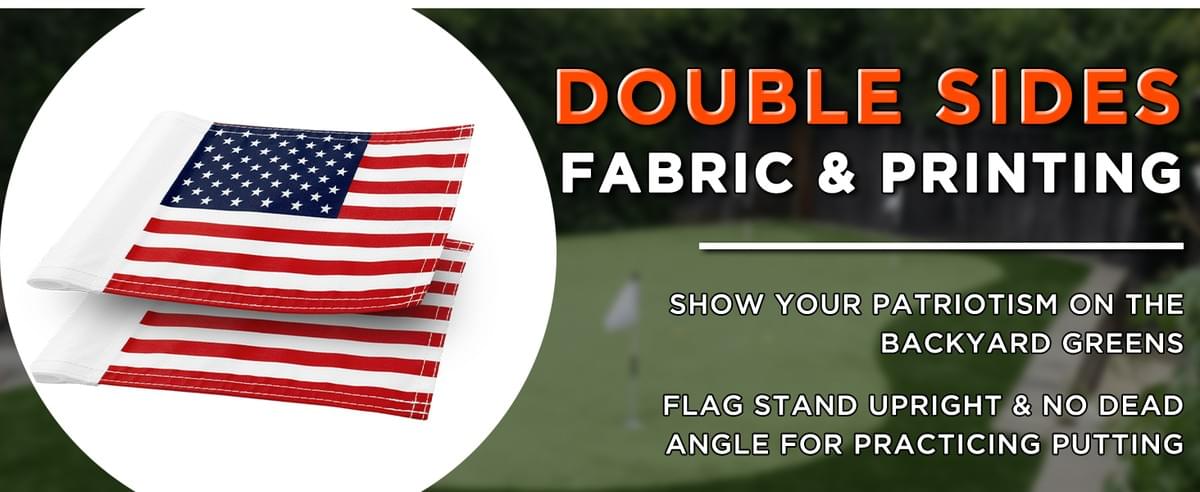 KINGTOP USA Golf Flag 8x6 Inch Premium Dual-Layer 420D Nylon, Double Sided American Pattern Printing