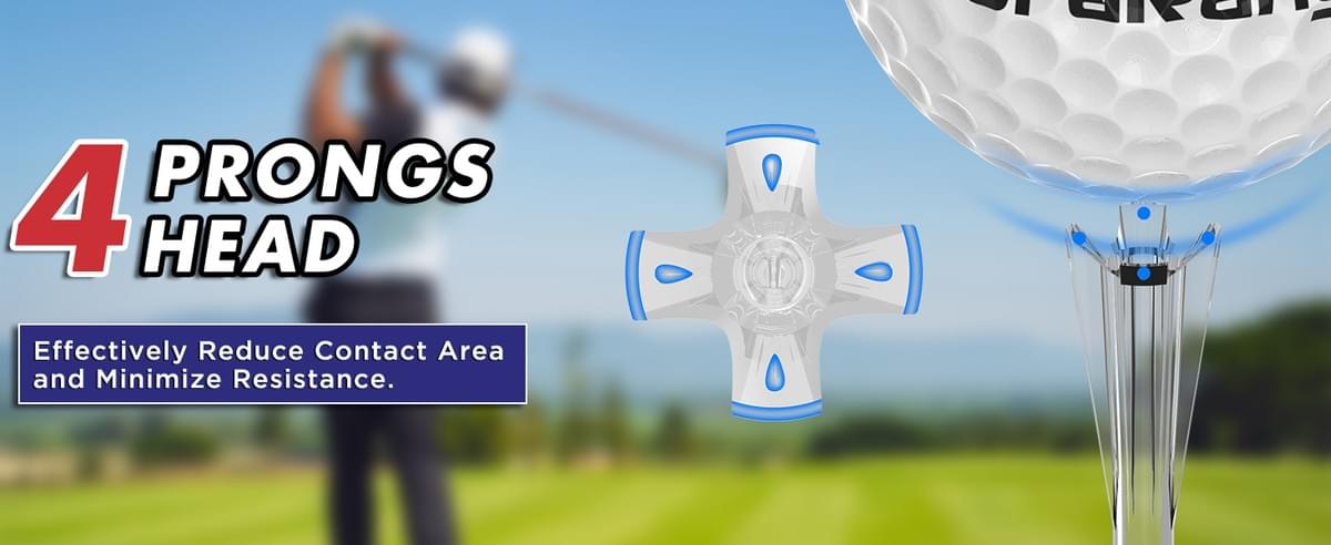 Premium Golf Tees - 5-Prong & 4-Prong Anti-Slip, Enhanced Stability, Unbreakable Golf T 3-1/4
