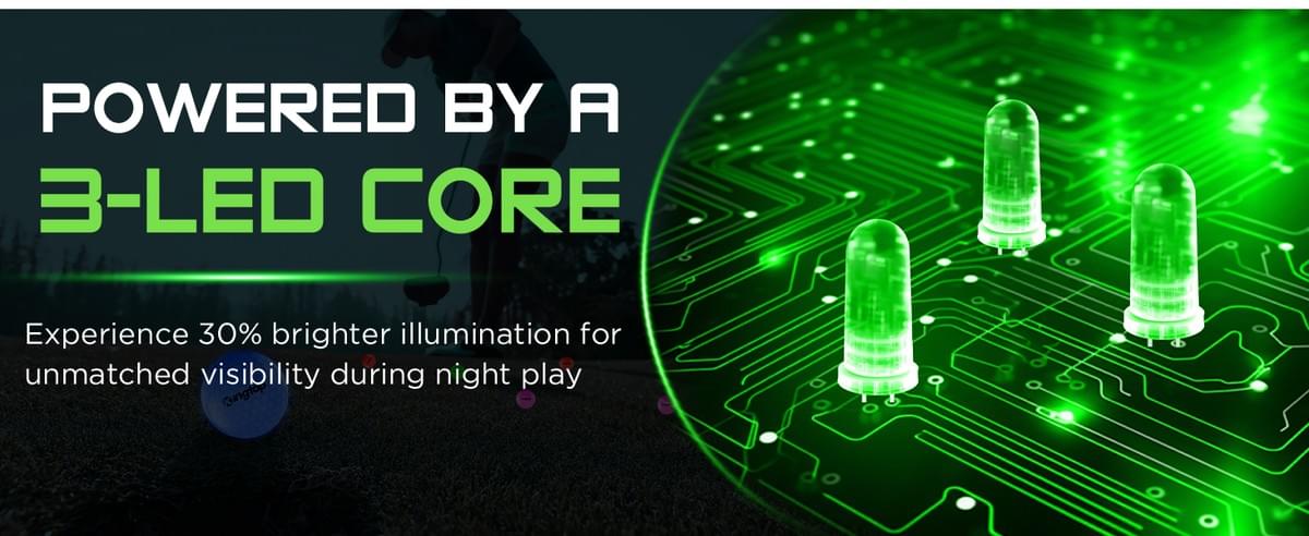 KINGTOP Upgraded Glow in The Dark Golf Balls - Super Bright Light Up LED Golf Ball - with Glow Golf 