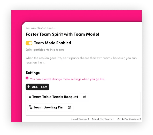 Create Team Based Activities​