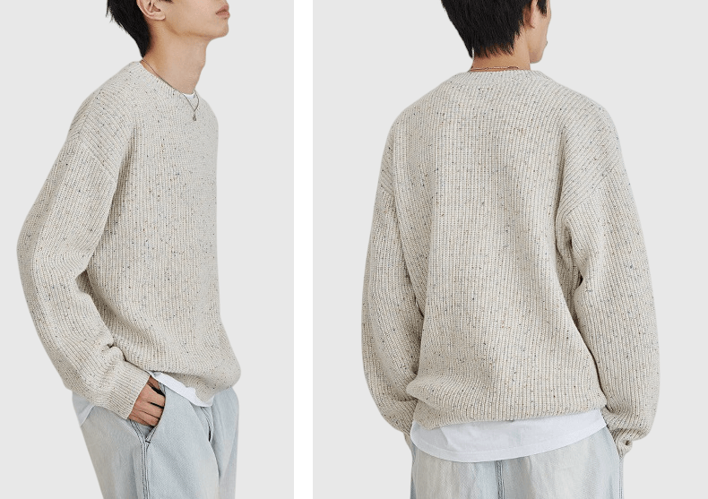 日系彩點紗 圓領針織毛衣 [SBK-1055]